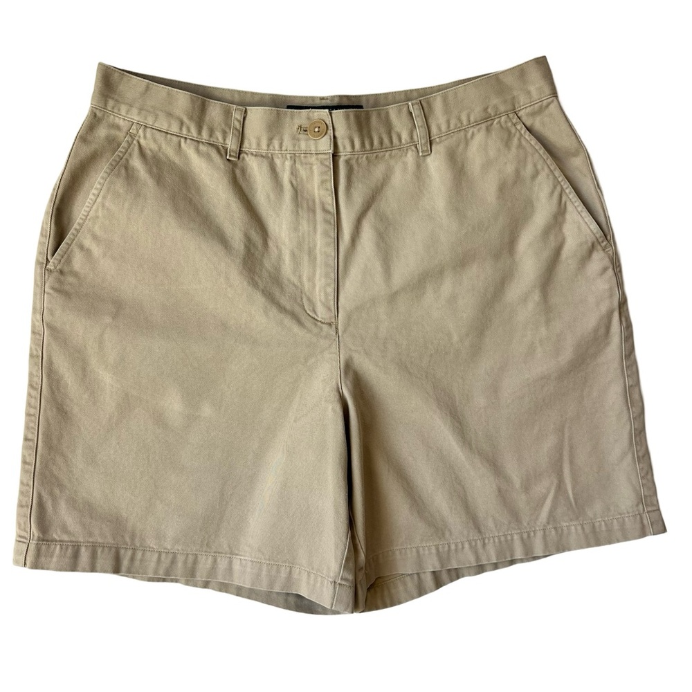 Lauren Ralph Lauren Shorts, size 12, 7 inch inseam,  tan flat front shorts